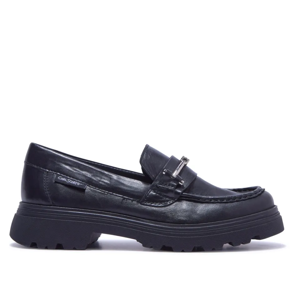 Alsenso Black Leather Loafers<Carl Scarpa Flash Sale