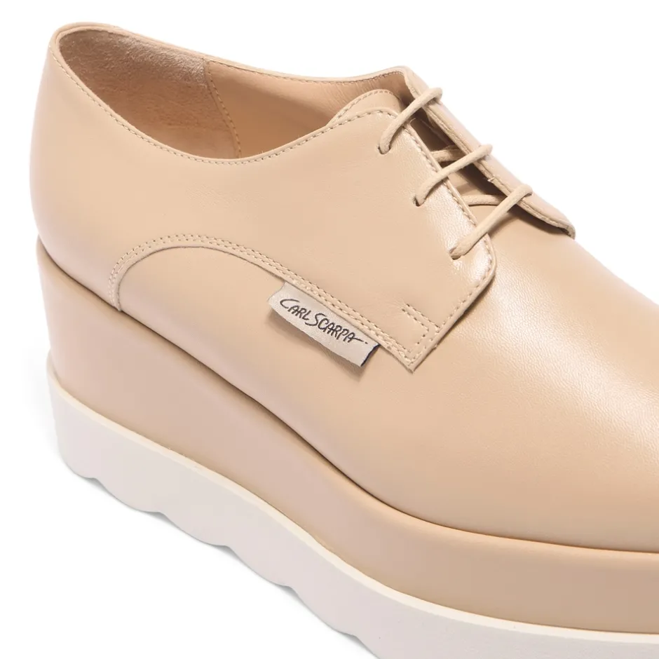 Amuleto Taupe Leather Platform Loafers<Carl Scarpa Shop