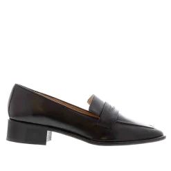 Angeilca Black Leather Penny Loafers<Carl Scarpa New
