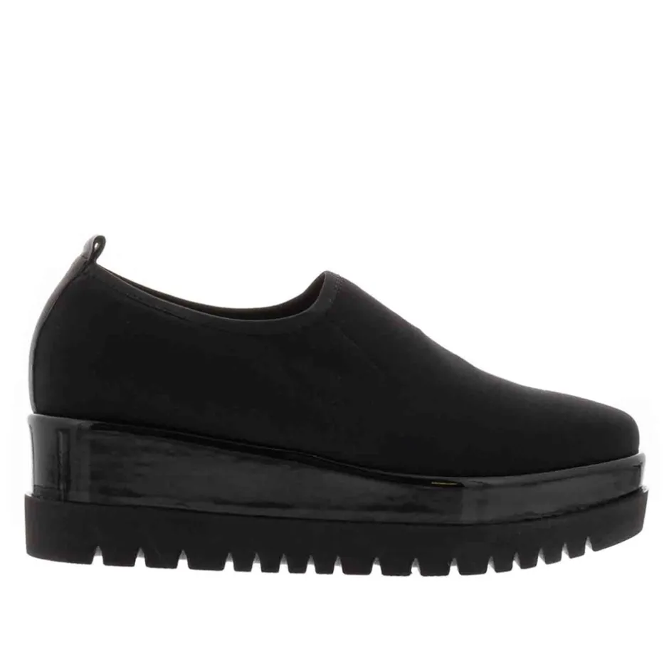 Angelo Black Italian Lycra Wedge Loafers<Carl Scarpa Best Sale