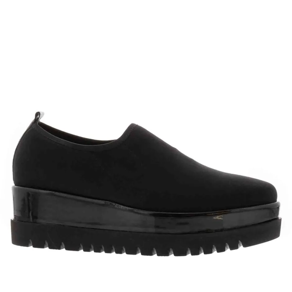 Angelo Black Italian Lycra Wedge Loafers<Carl Scarpa Best Sale