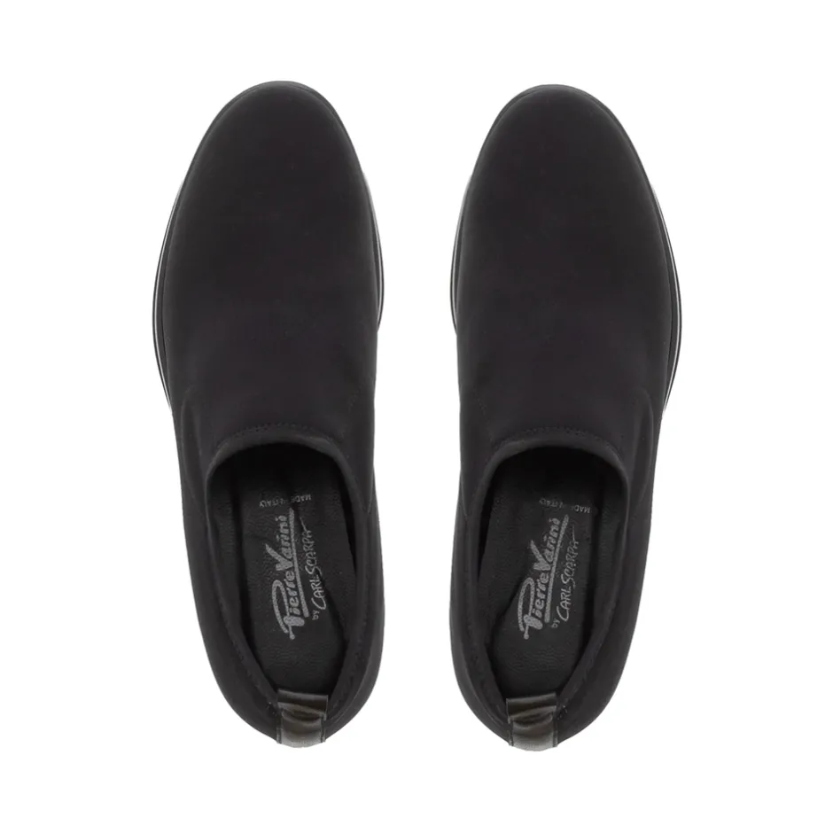 Angelo Black Italian Lycra Wedge Loafers<Carl Scarpa Best Sale