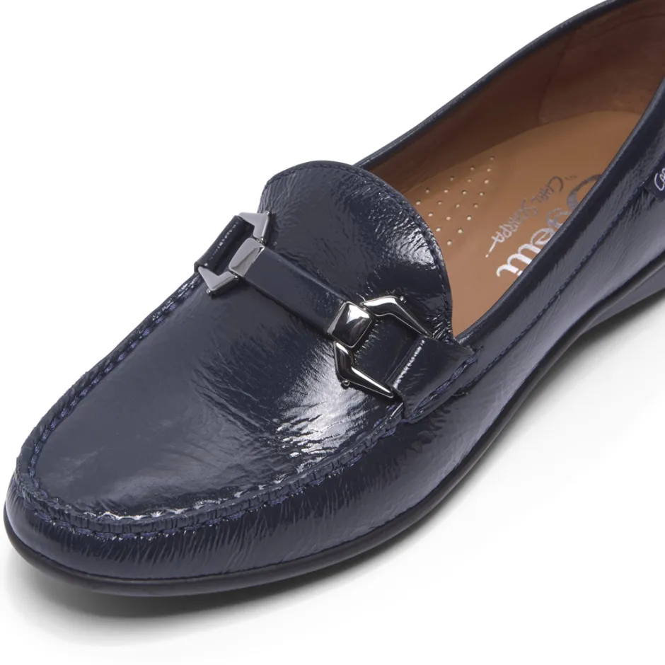 Anglette Navy Patent Leather Loafers<Carl Scarpa Fashion