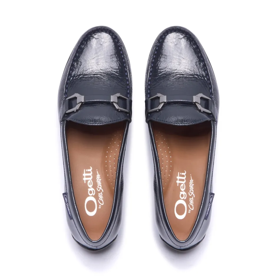 Anglette Navy Patent Leather Loafers<Carl Scarpa Fashion