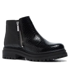 Arletta Black Croc Patent Leather Ankle Boots<Carl Scarpa Sale