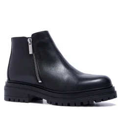 Arletta Black Leather Ankle Boots<Carl Scarpa Store