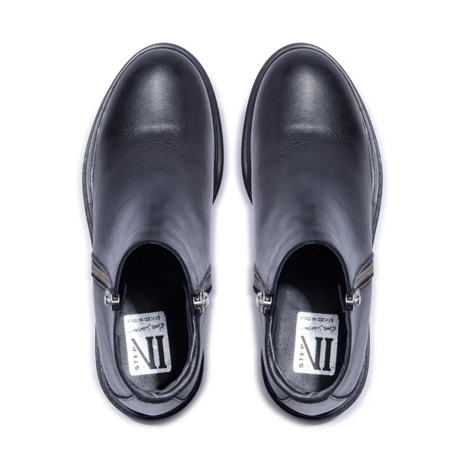 Arletta Black Leather Ankle Boots<Carl Scarpa Store