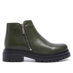 Arletta Green Leather Ankle Boots<Carl Scarpa Best Sale