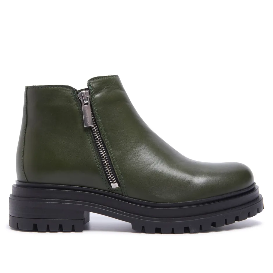 Arletta Green Leather Ankle Boots<Carl Scarpa Best Sale