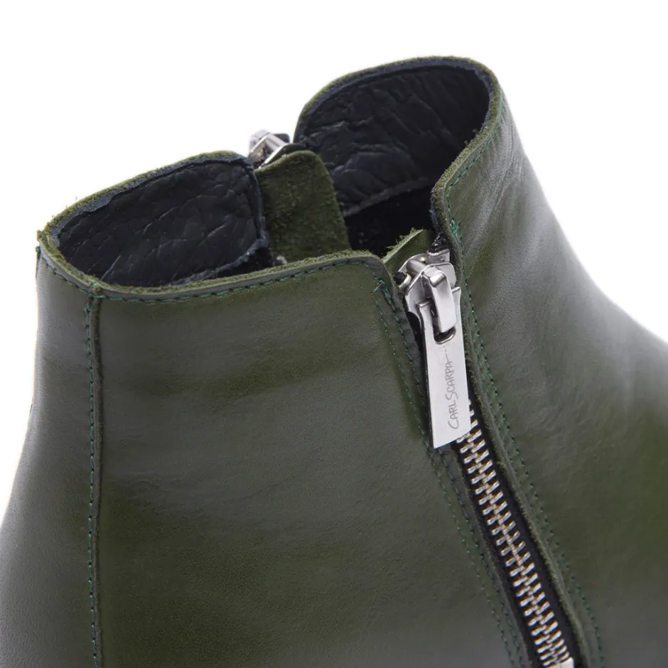 Arletta Green Leather Ankle Boots<Carl Scarpa Best Sale