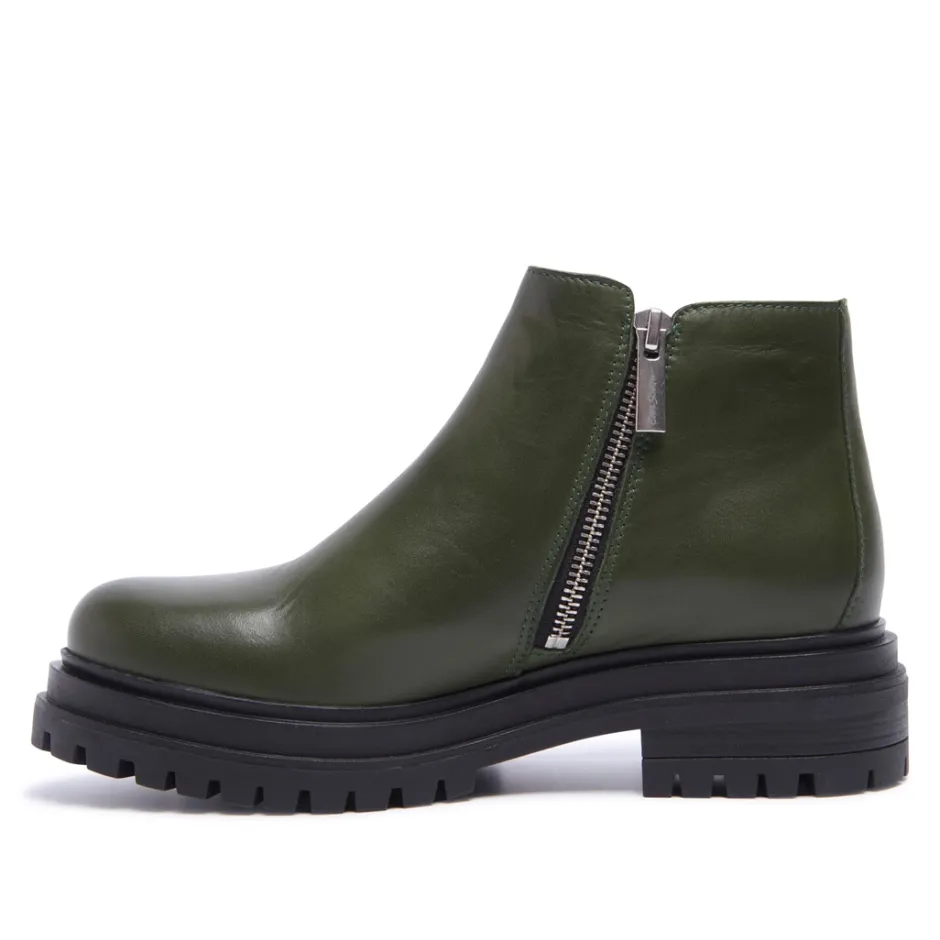 Arletta Green Leather Ankle Boots<Carl Scarpa Best Sale