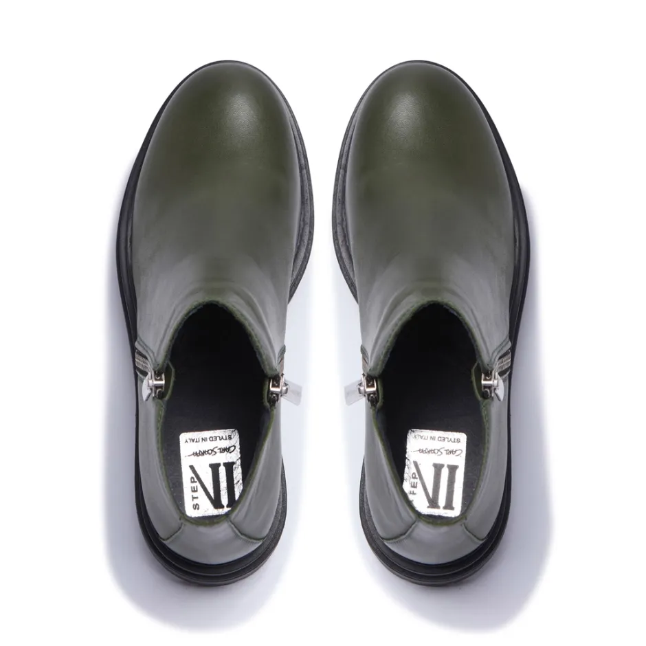 Arletta Green Leather Ankle Boots<Carl Scarpa Best Sale