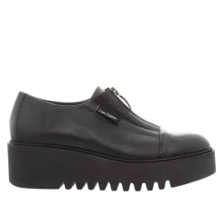 Ash Black Italian Leather Platform Loafers<Carl Scarpa Clearance