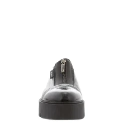 Ash Black Italian Leather Platform Loafers<Carl Scarpa Clearance