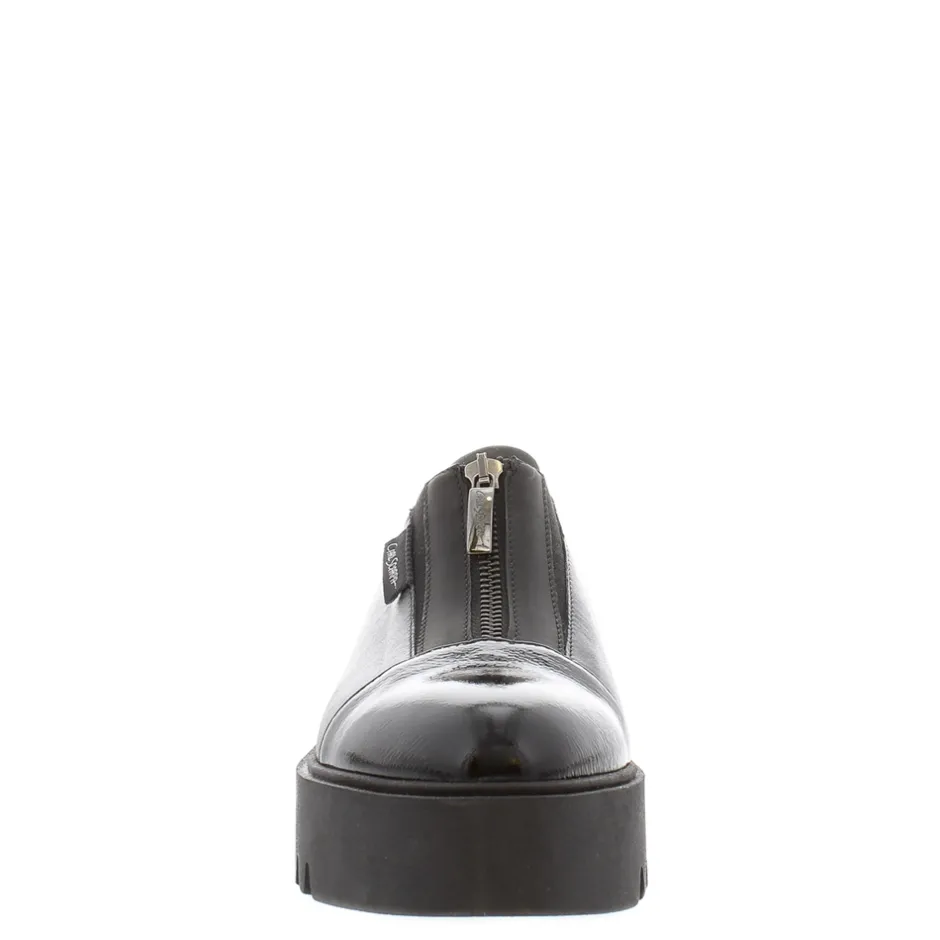 Ash Black Italian Leather Platform Loafers<Carl Scarpa Clearance