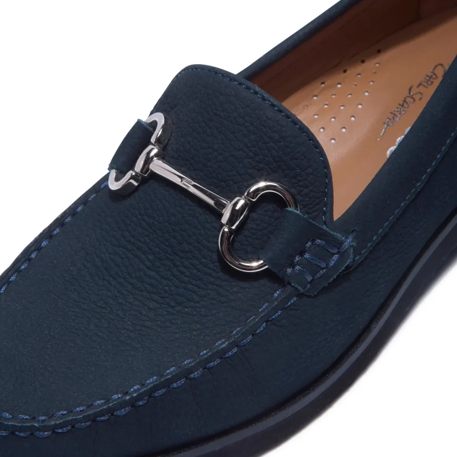 Aubrigo Navy Suede Loafers<Carl Scarpa Sale