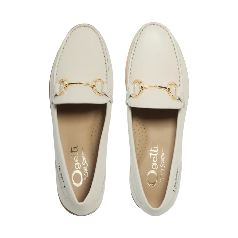 Aubrigo Off White Leather Snaffle Loafers<Carl Scarpa Store
