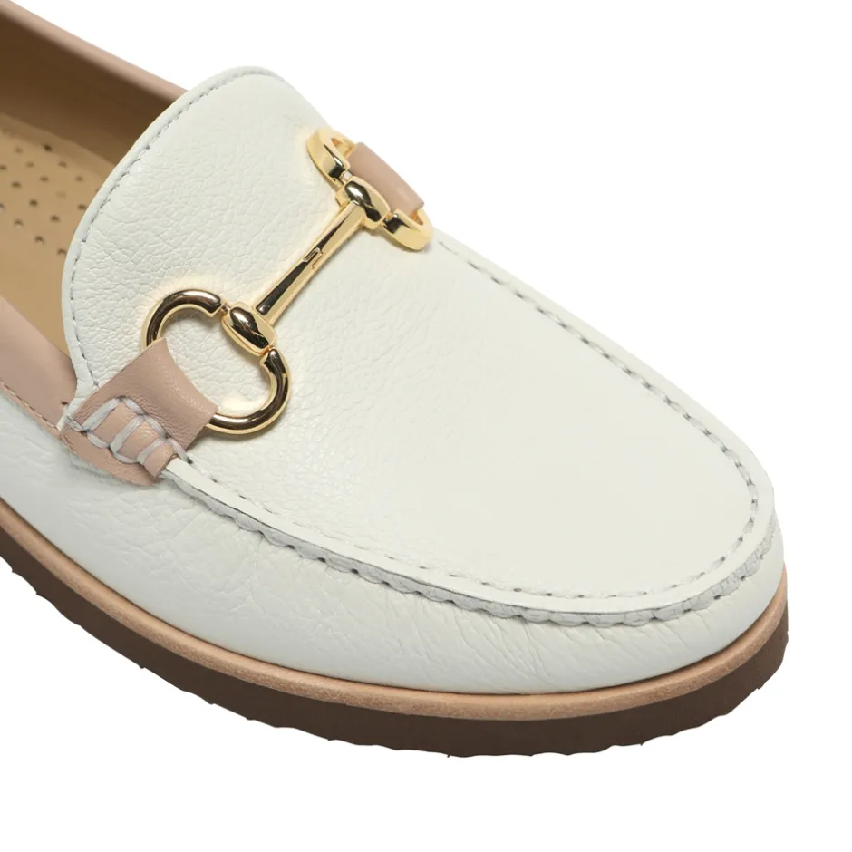 Aubrigo White-Rose Leather Snaffle Loafers<Carl Scarpa Outlet