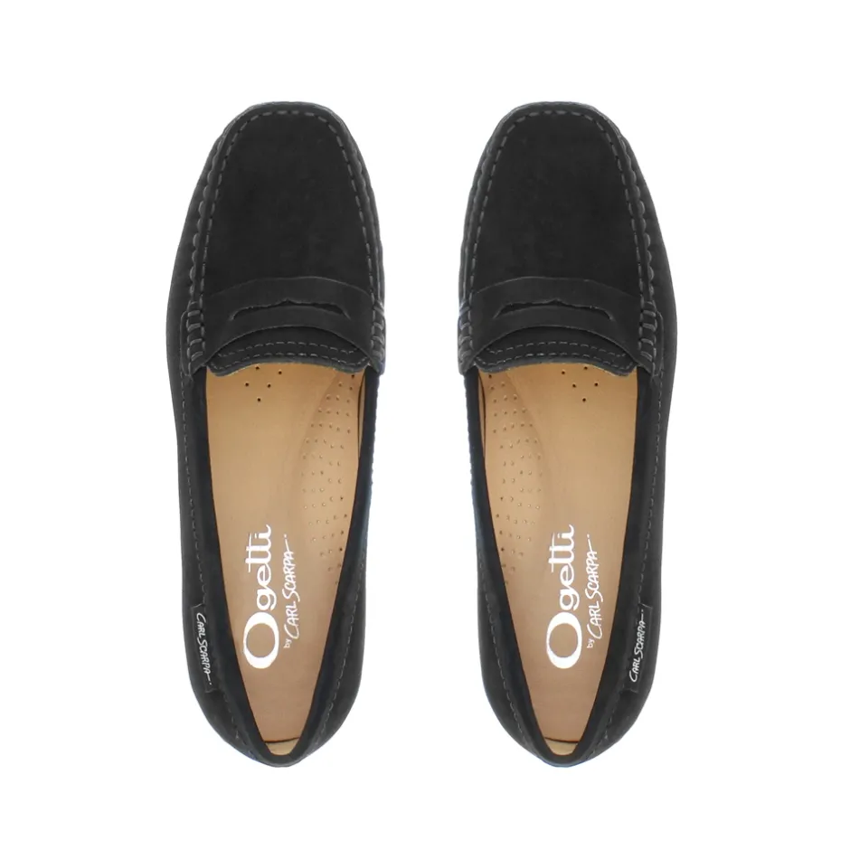Bettina Black Suede Slip-On Loafers<Carl Scarpa Shop