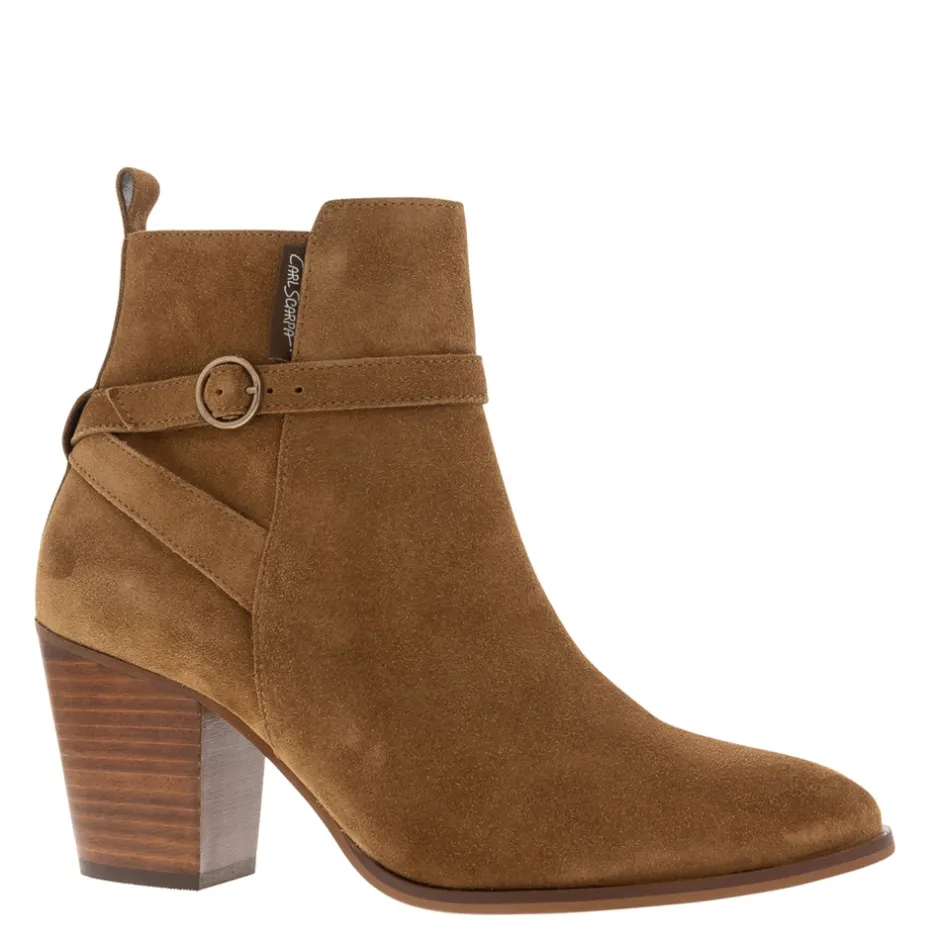 Blaise Tan Suede Block Heel Ankle Boots<Carl Scarpa Flash Sale