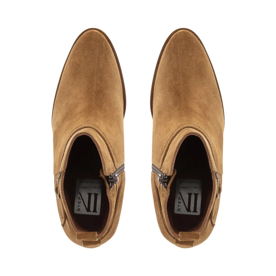 Blaise Tan Suede Block Heel Ankle Boots<Carl Scarpa Flash Sale