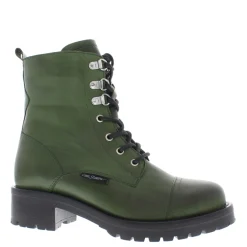 Blanca Chunky Lace-Up Green Leather Ankle Boot<Carl Scarpa Hot
