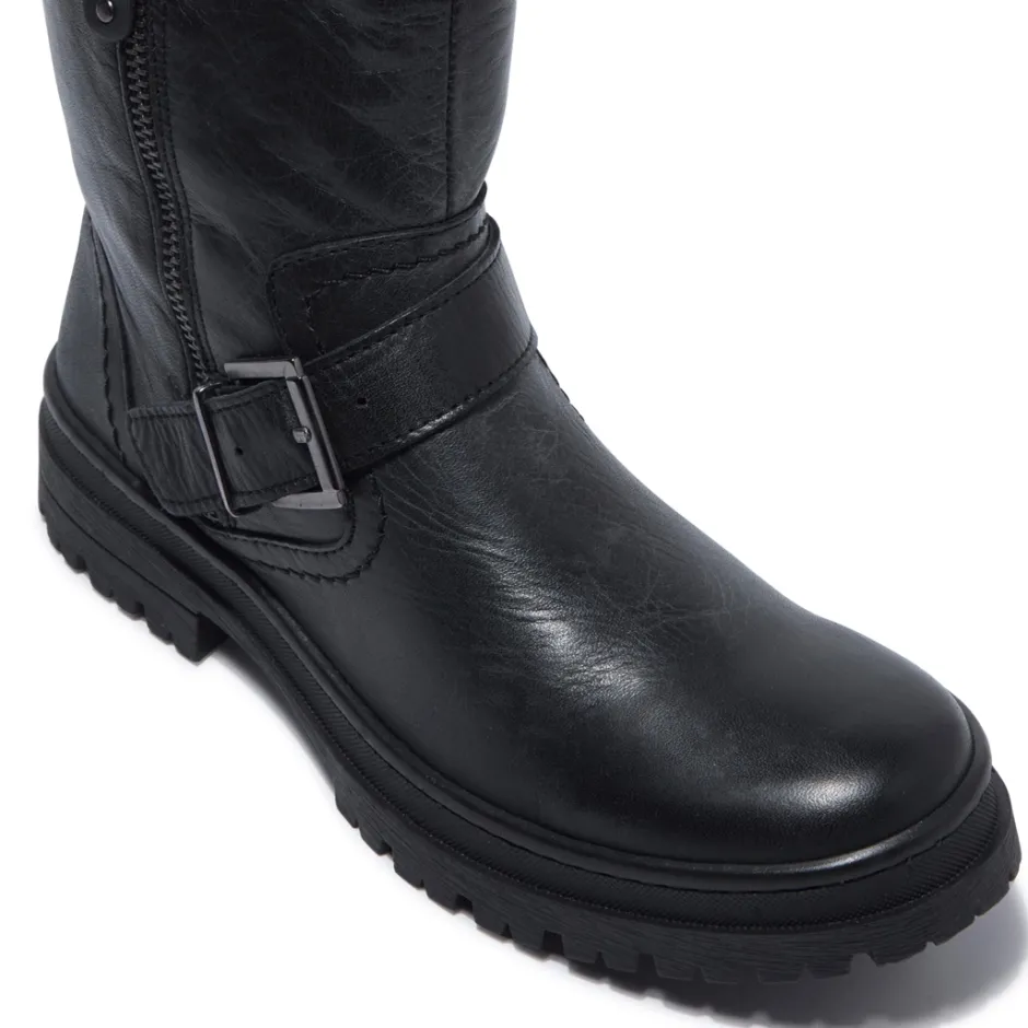 Bollichi Black Leather Ankle Boots<Carl Scarpa Clearance