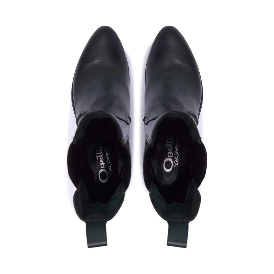 Caprice Green Leather Ankle Boots<Carl Scarpa Clearance