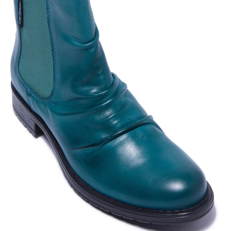 Cavalina Teal Leather Ankle Boots<Carl Scarpa Hot