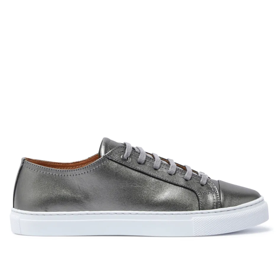 Corianne Pewter Leather Trainers<Carl Scarpa Best Sale