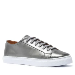 Corianne Pewter Leather Trainers<Carl Scarpa Best Sale