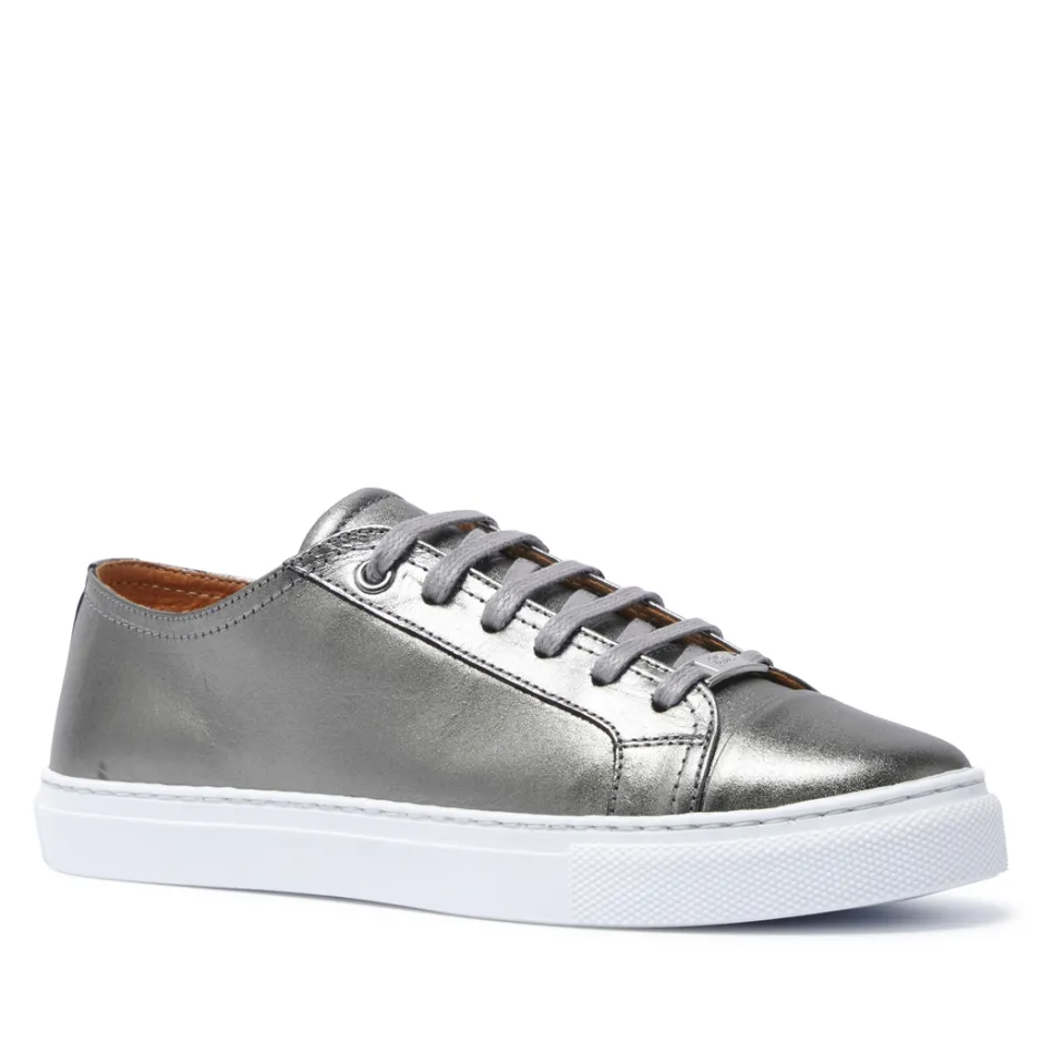 Corianne Pewter Leather Trainers<Carl Scarpa Best Sale
