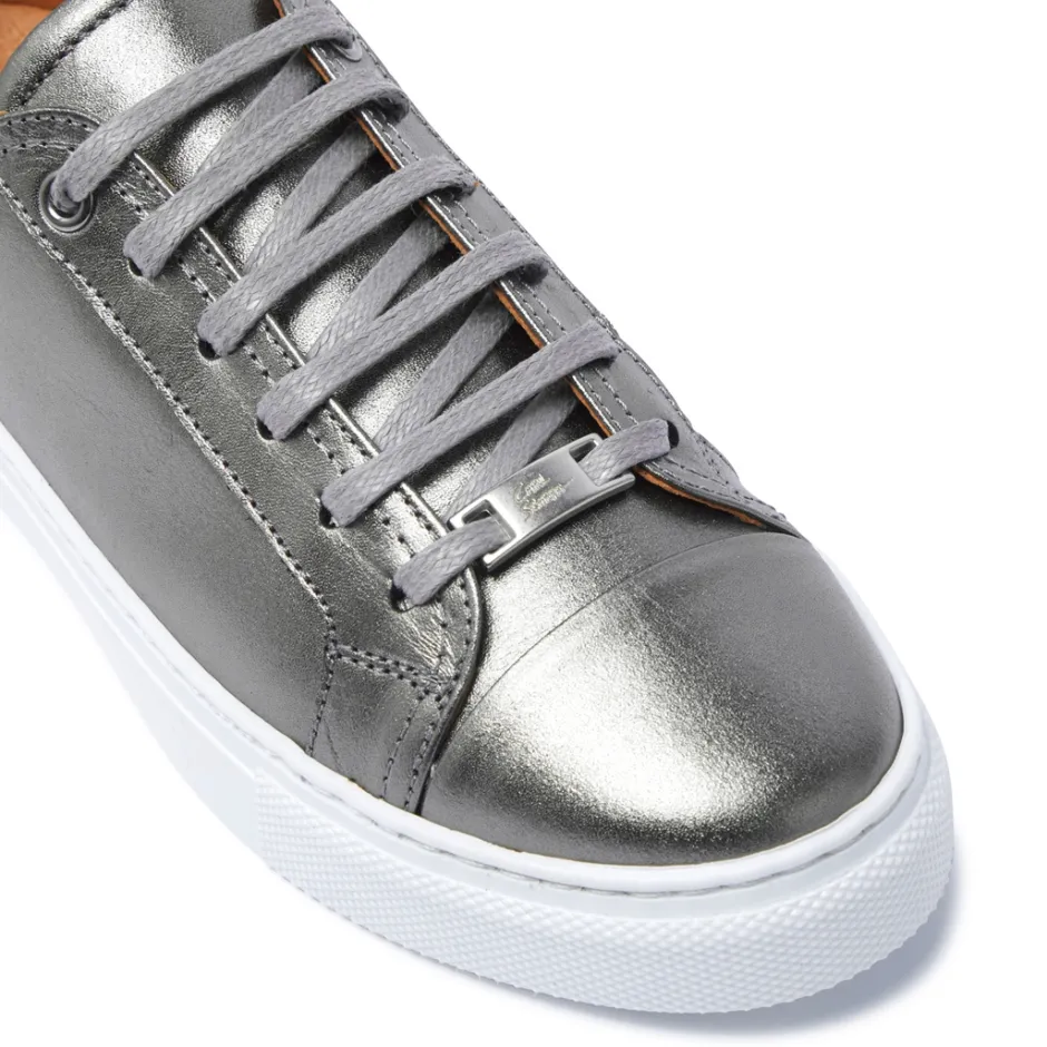 Corianne Pewter Leather Trainers<Carl Scarpa Best Sale