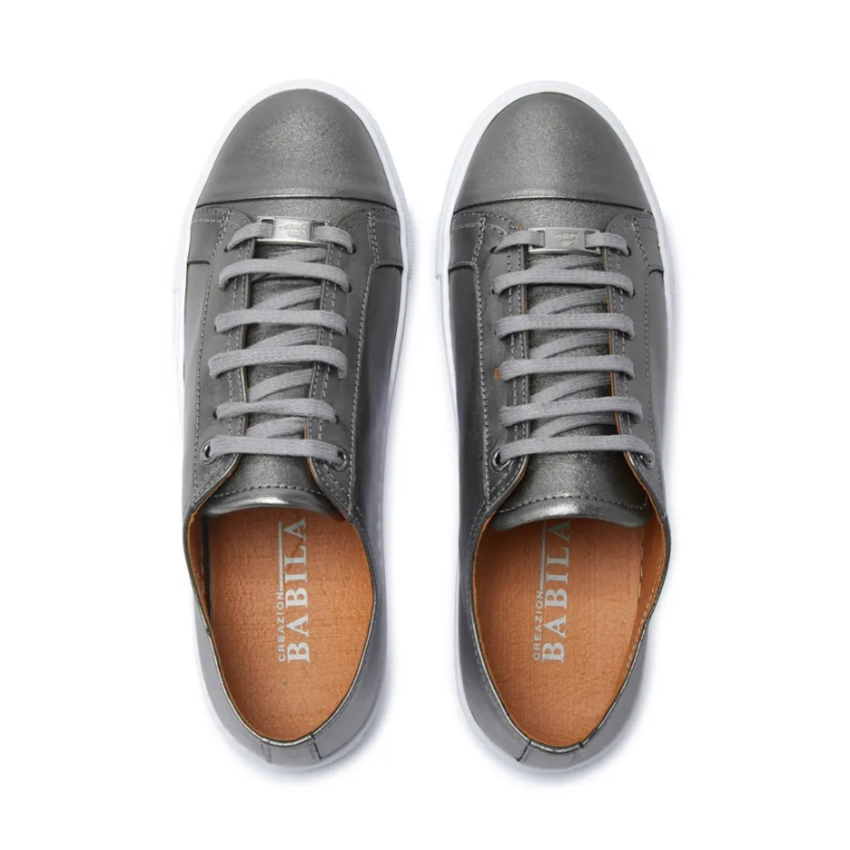Corianne Pewter Leather Trainers<Carl Scarpa Best Sale