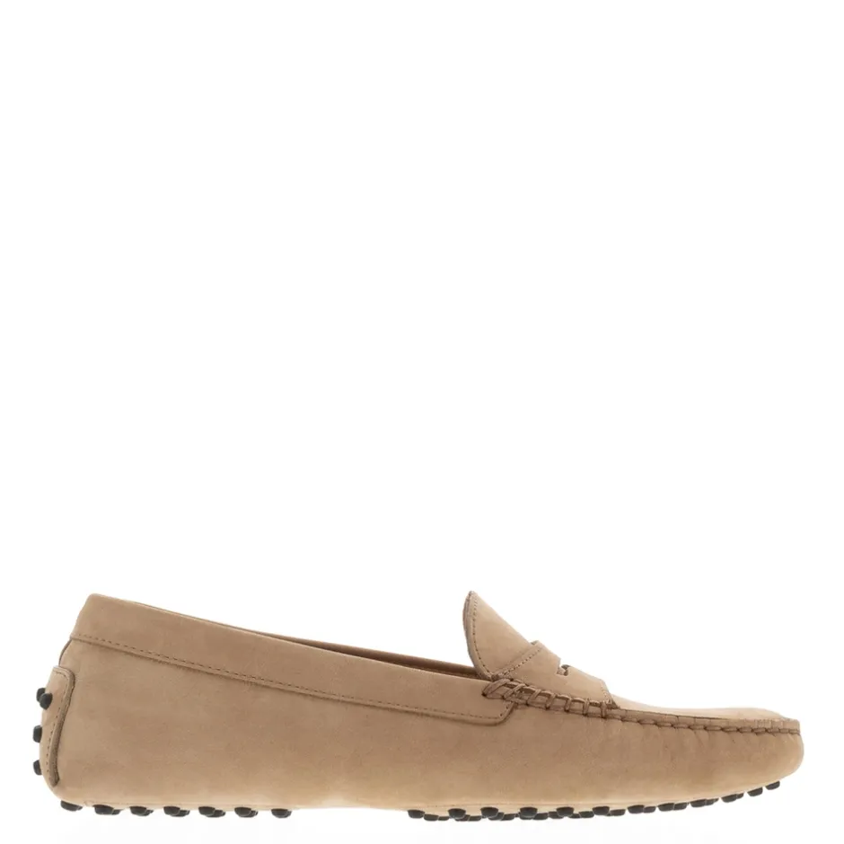 Domenica Beige Nubuck Suede Penny Loafers<Carl Scarpa Cheap
