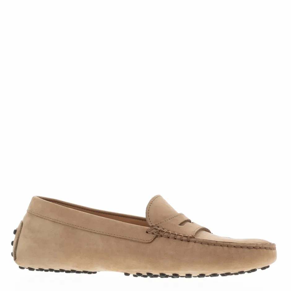 Domenica Beige Nubuck Suede Penny Loafers<Carl Scarpa Cheap
