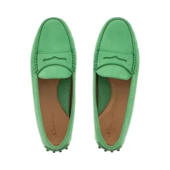 Domenica Green Nubuck Suede Penny Loafers<Carl Scarpa Store