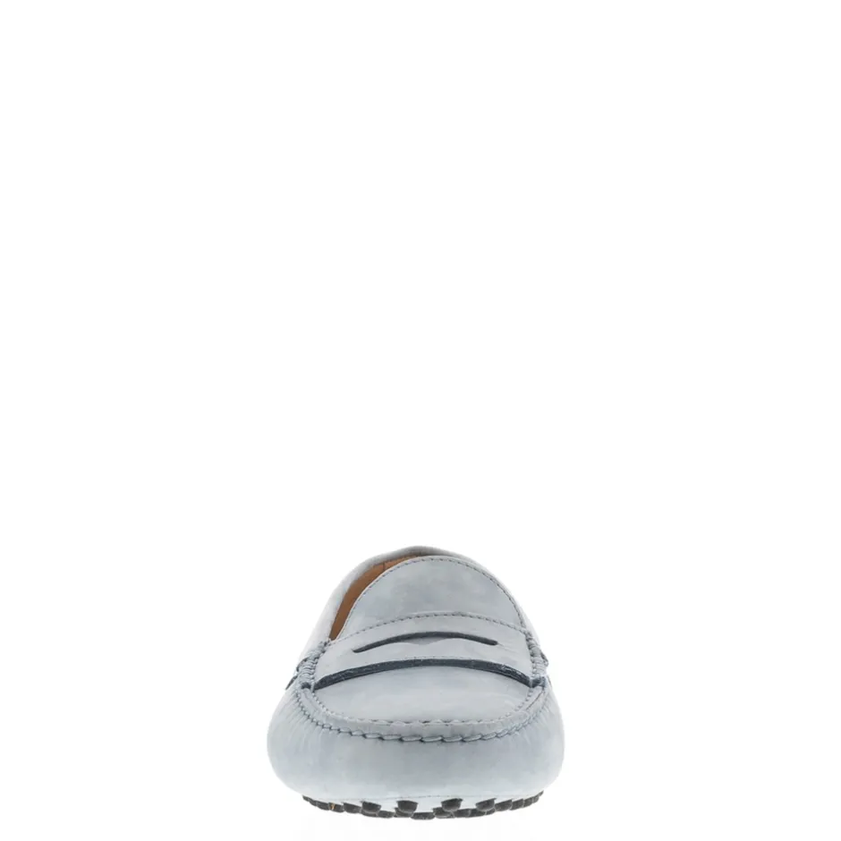 Domenica Light Blue Nubuck Suede Penny Loafers<Carl Scarpa Best