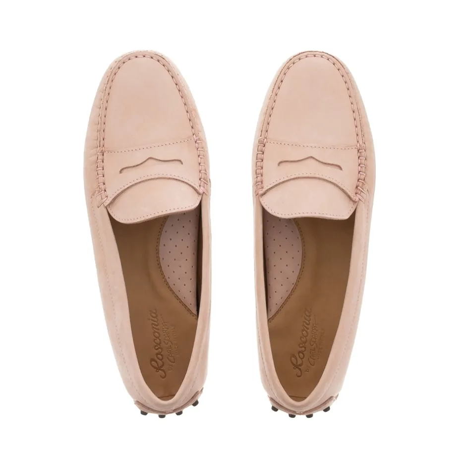 Domenica Nude Nubuck Suede Penny Loafers<Carl Scarpa Best Sale