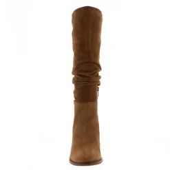 Ellis Tan Rouched Suede Long Ankle Boots<Carl Scarpa Fashion