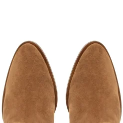 Ellis Tan Rouched Suede Long Ankle Boots<Carl Scarpa Fashion