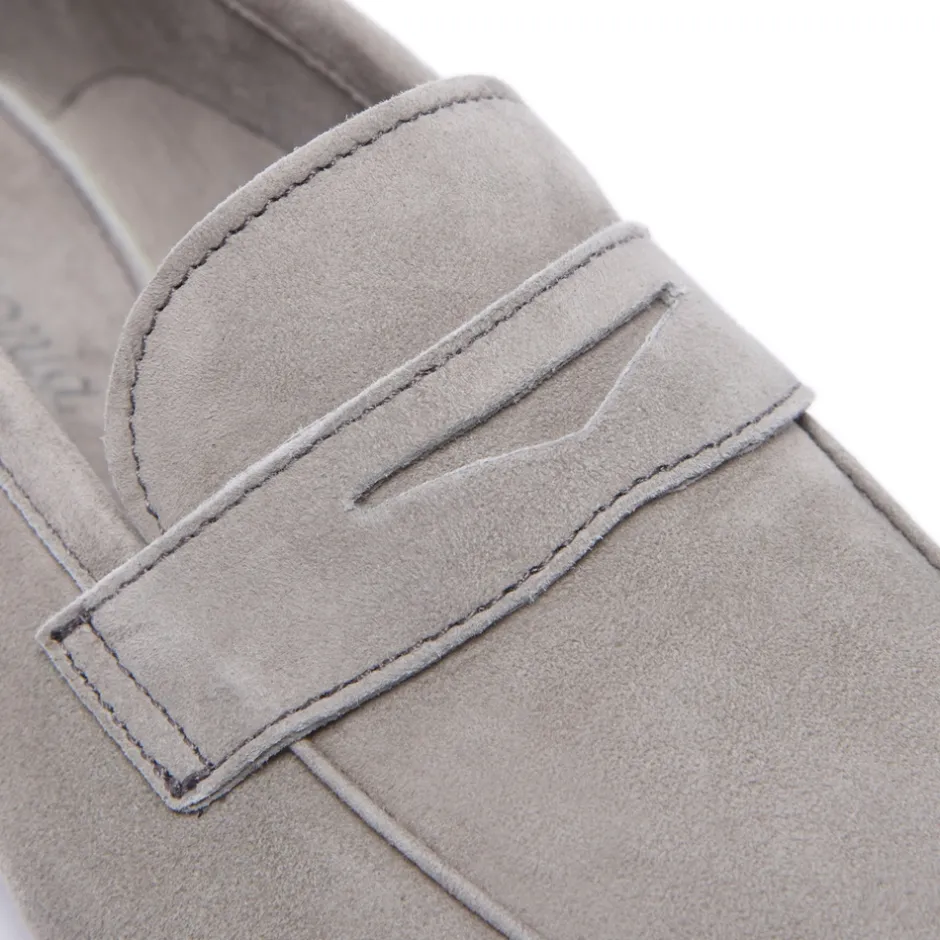 Emarlie Grey Suede Penny Loafers<Carl Scarpa Discount