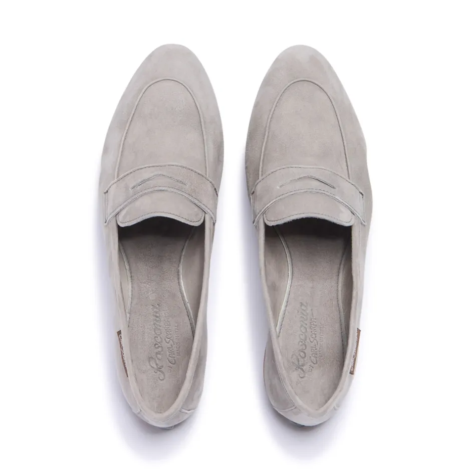 Emarlie Grey Suede Penny Loafers<Carl Scarpa Discount