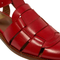 Emelot Red Leather Flat Sandals<Carl Scarpa Hot