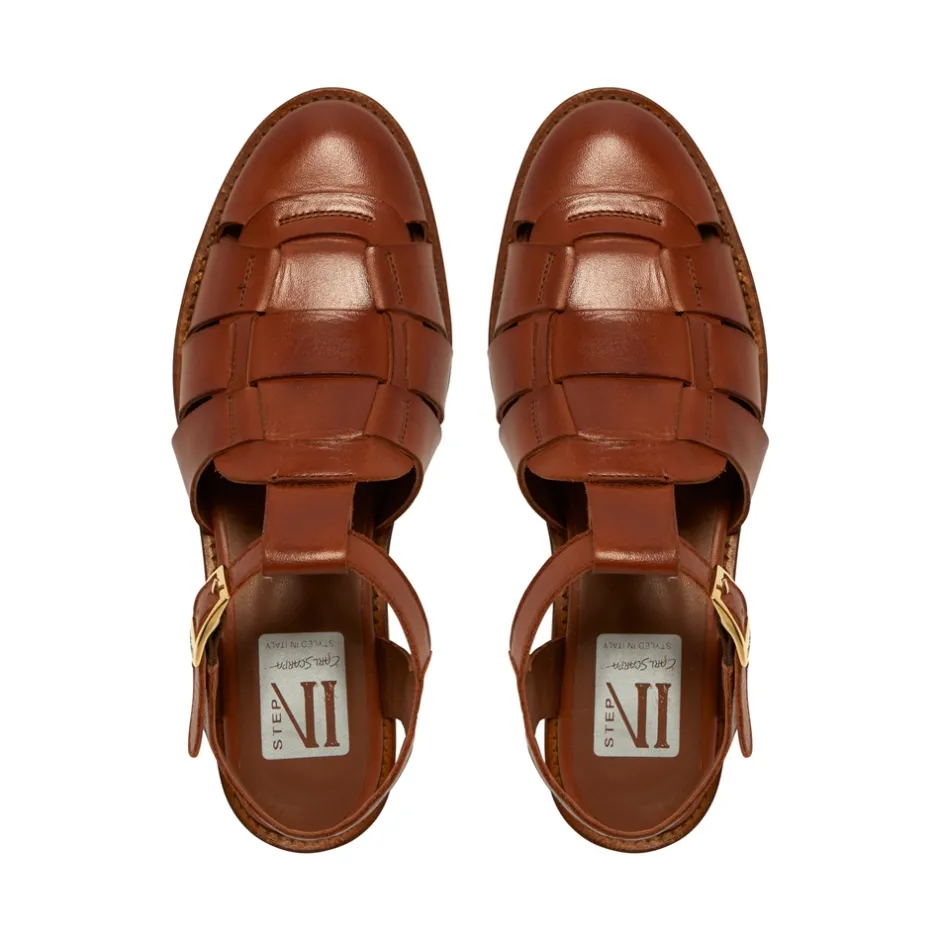 Emelot Tan Leather Flat Sandals<Carl Scarpa Best Sale