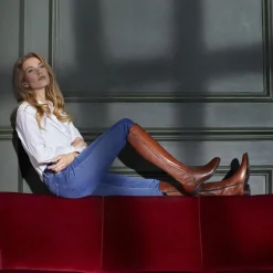 Emma Tan Leather Knee-High Boots<Carl Scarpa Best