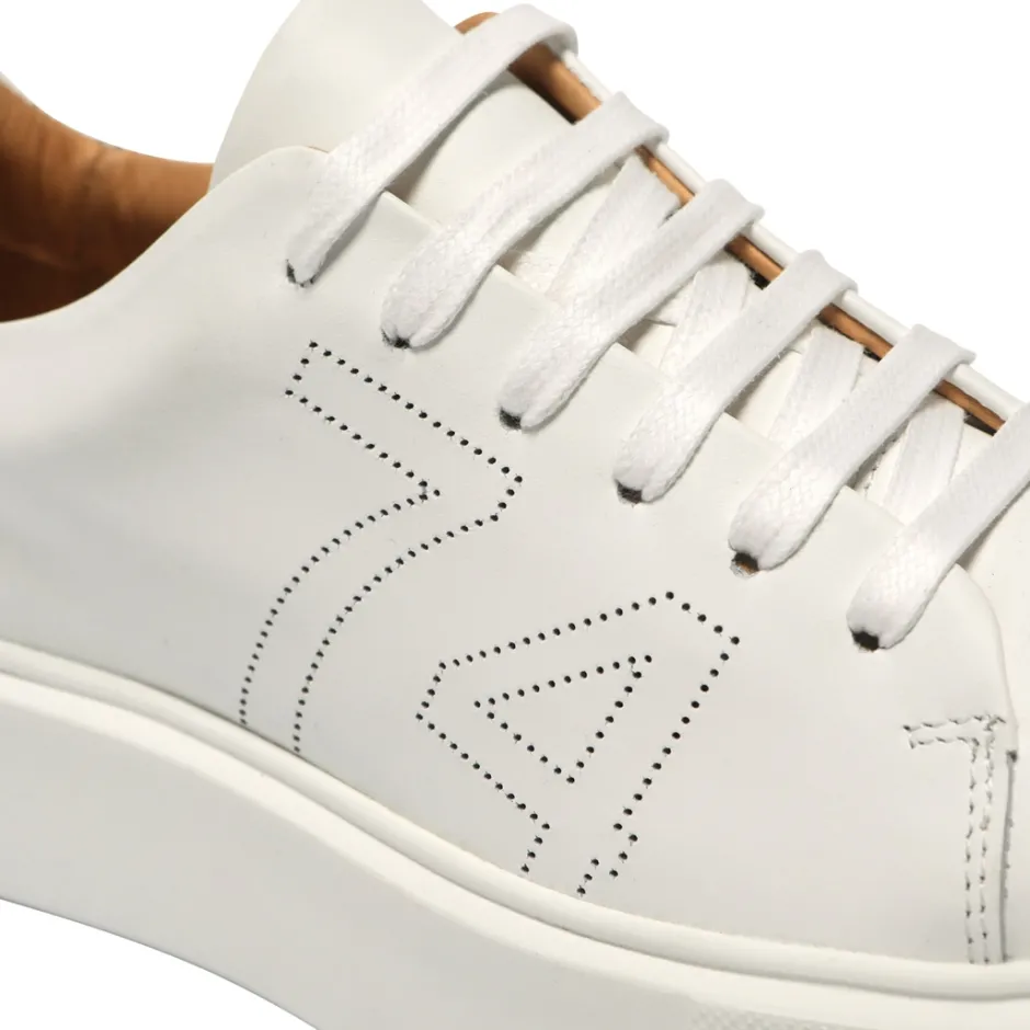 Est1974 White Leather Platform Trainers<Carl Scarpa New