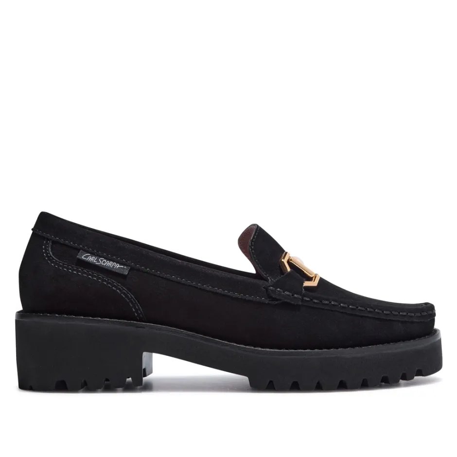 Etana Black Suede Loafers<Carl Scarpa Shop