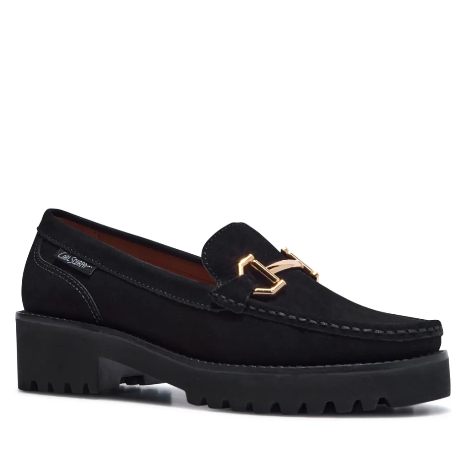 Etana Black Suede Loafers<Carl Scarpa Shop