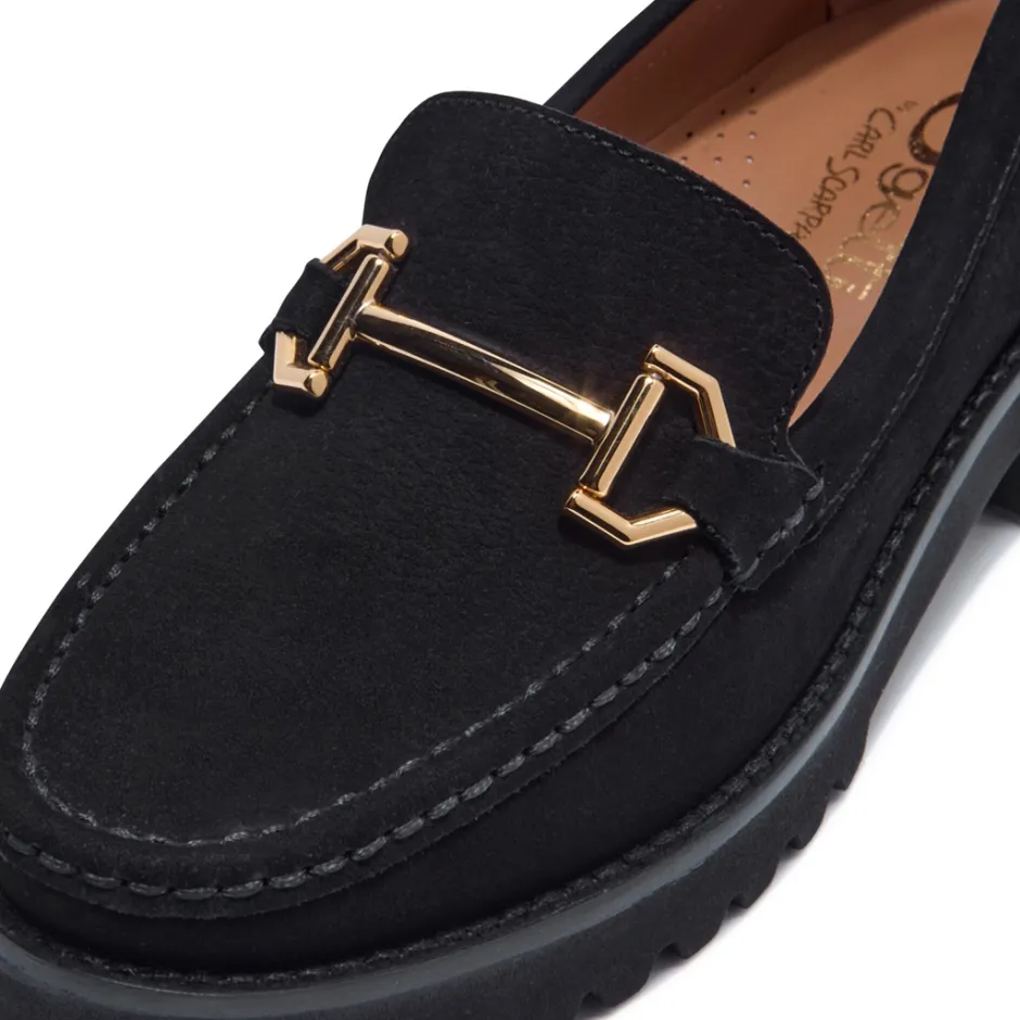 Etana Black Suede Loafers<Carl Scarpa Shop